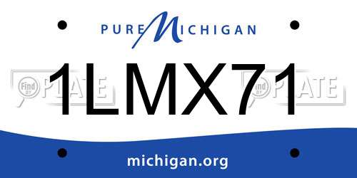 1LMX71 Michigan License Plate