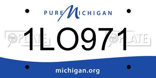 1LO971 Michigan License Plate