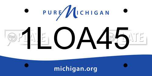 1LOA45 Michigan License Plate
