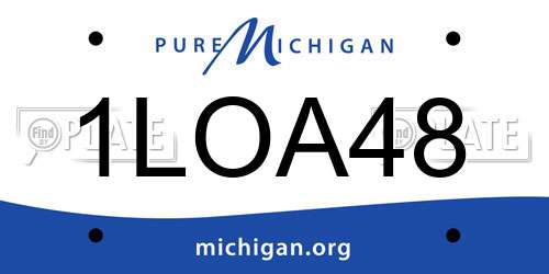 1LOA48 Michigan License Plate