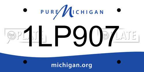 1LP907 Michigan License Plate