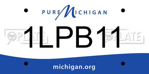 1LPB11 Michigan License Plate