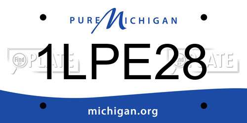 1LPE28 Michigan License Plate