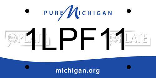 1LPF11 Michigan License Plate