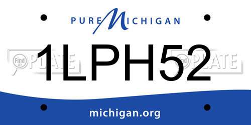 1LPH52 Michigan License Plate