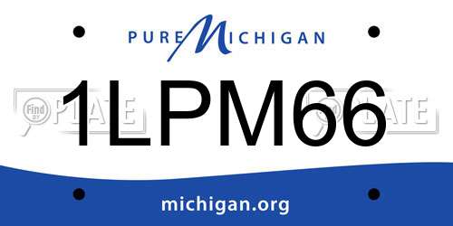 1LPM66 Michigan License Plate