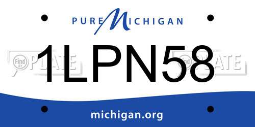 1LPN58 Michigan License Plate