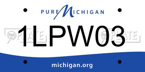 1LPW03 Michigan License Plate
