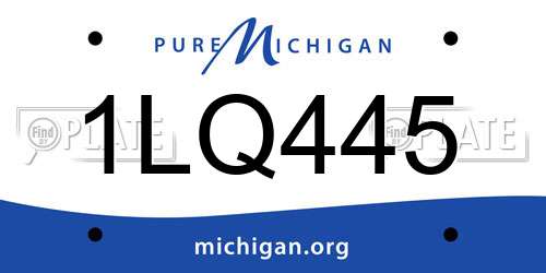 1LQ445 Michigan License Plate