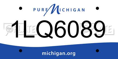 1LQ6089 Michigan License Plate