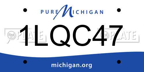 1LQC47 Michigan License Plate
