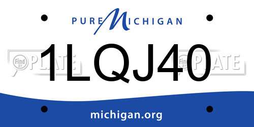 1LQJ40 Michigan License Plate