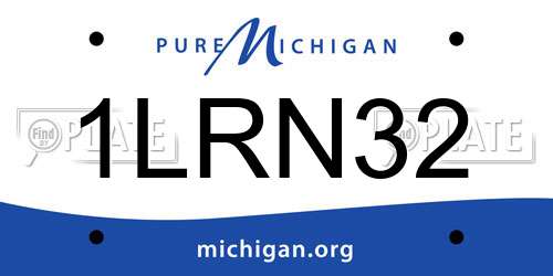 1LRN32 Michigan License Plate