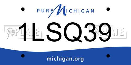 1LSQ39 Michigan License Plate