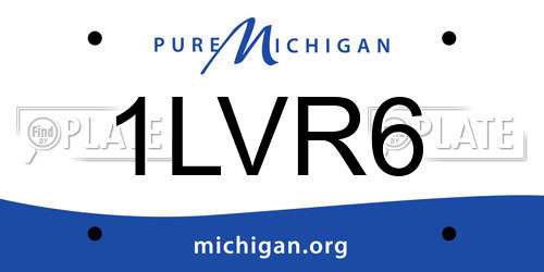 1LVR6 Michigan License Plate