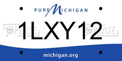 1LXY12 Michigan License Plate