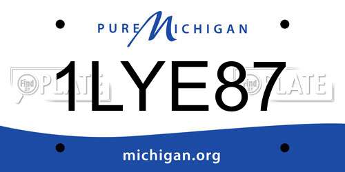 1LYE87 Michigan License Plate