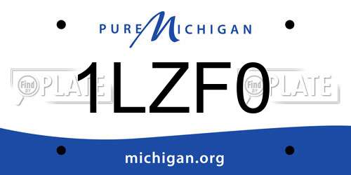 1LZF0 Michigan License Plate