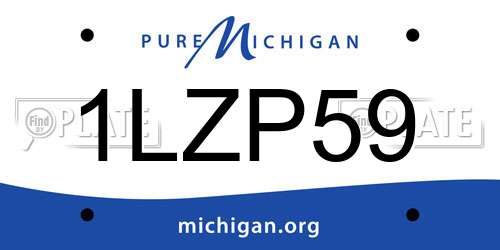 1LZP59 Michigan License Plate