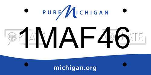 1MAF46 Michigan License Plate