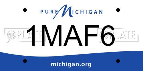 1MAF6 Michigan License Plate