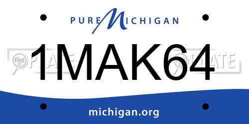1MAK64 Michigan License Plate