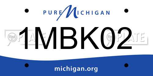 1MBK02 Michigan License Plate