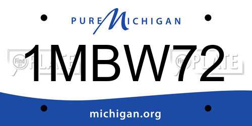 1MBW72 Michigan License Plate