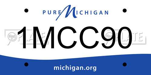 1MCC90 Michigan License Plate