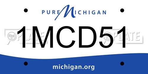 1MCD51 Michigan License Plate