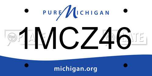 1MCZ46 Michigan License Plate