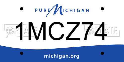 1MCZ74 Michigan License Plate