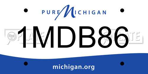 1MDB86 Michigan License Plate