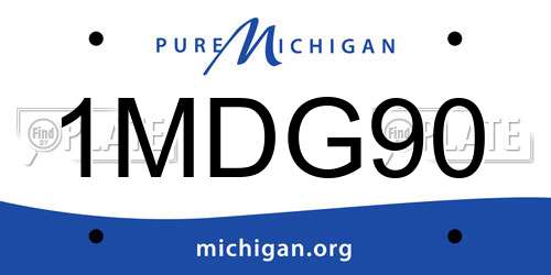 1MDG90 Michigan License Plate