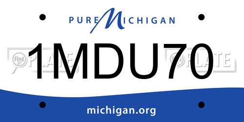 1MDU70 Michigan License Plate