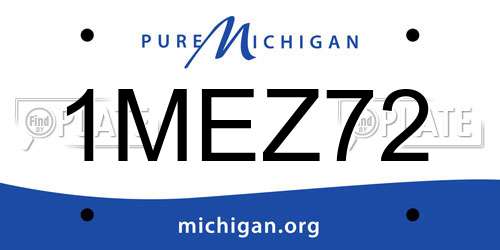 1MEZ72 Michigan License Plate