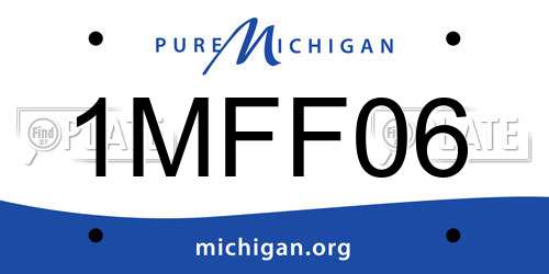 1MFF06 Michigan License Plate