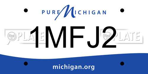 1MFJ2 Michigan License Plate