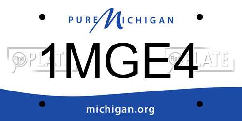 1MGE4 Michigan License Plate