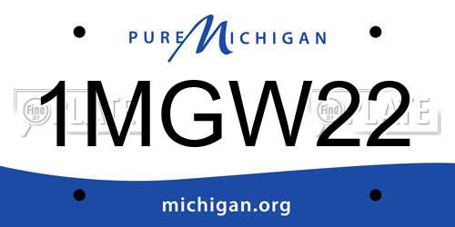 1MGW22 Michigan License Plate
