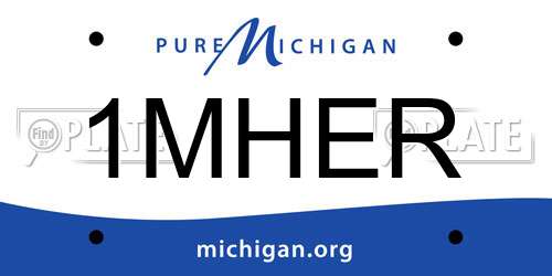 1MHER Michigan License Plate