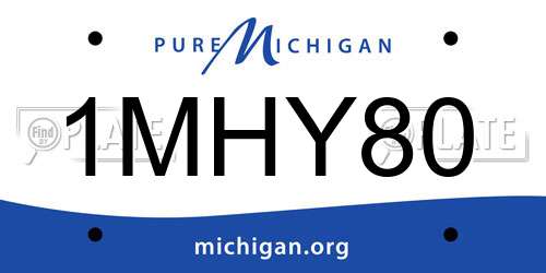1MHY80 Michigan License Plate