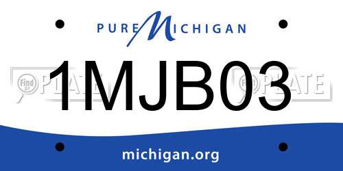 1MJB03 Michigan License Plate