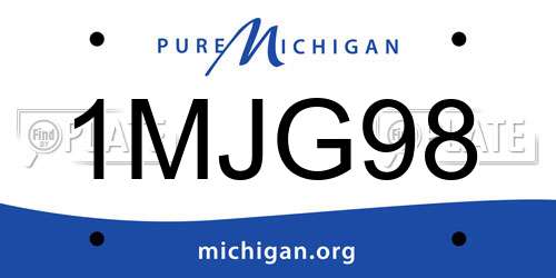 1MJG98 Michigan License Plate