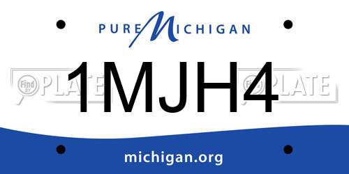1MJH4 Michigan License Plate
