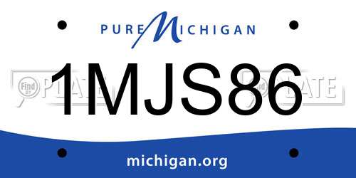 1MJS86 Michigan License Plate