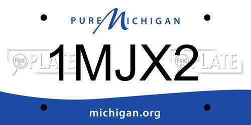 1MJX2 Michigan License Plate