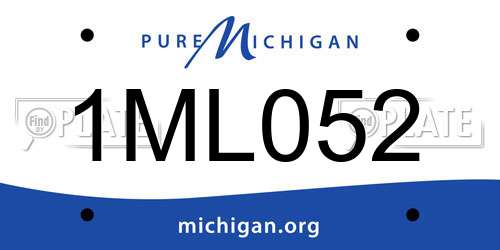 1ML052 Michigan License Plate