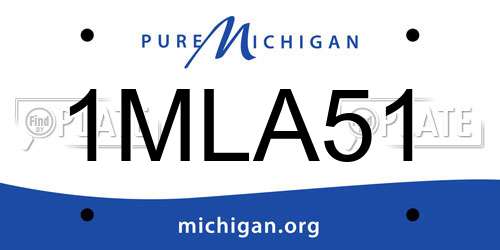 1MLA51 Michigan License Plate