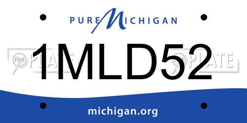 1MLD52 Michigan License Plate
